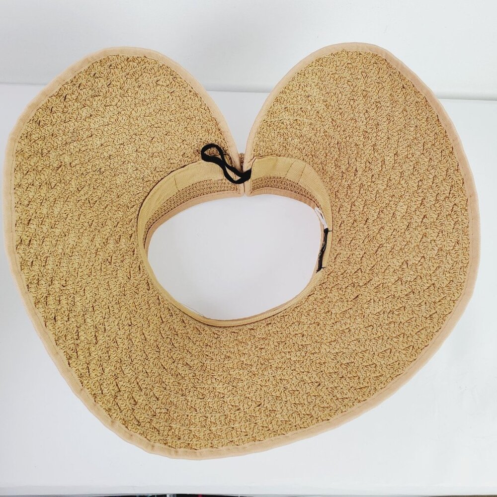 Magid Hats, Sun Hat, 100% Paper, Neutral Shimmer with Big Bow Split Back, Sz Adj - Picture 6 of 6